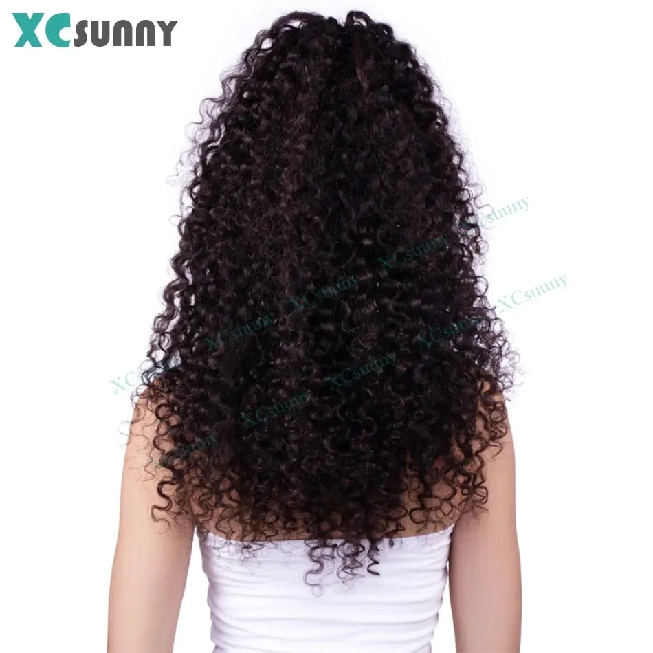 Curly Clip In Hair Extensions PU Weft Real Human Hair Clip Ins Full Head for Black Women Seamless Blends Well With Natural Hair