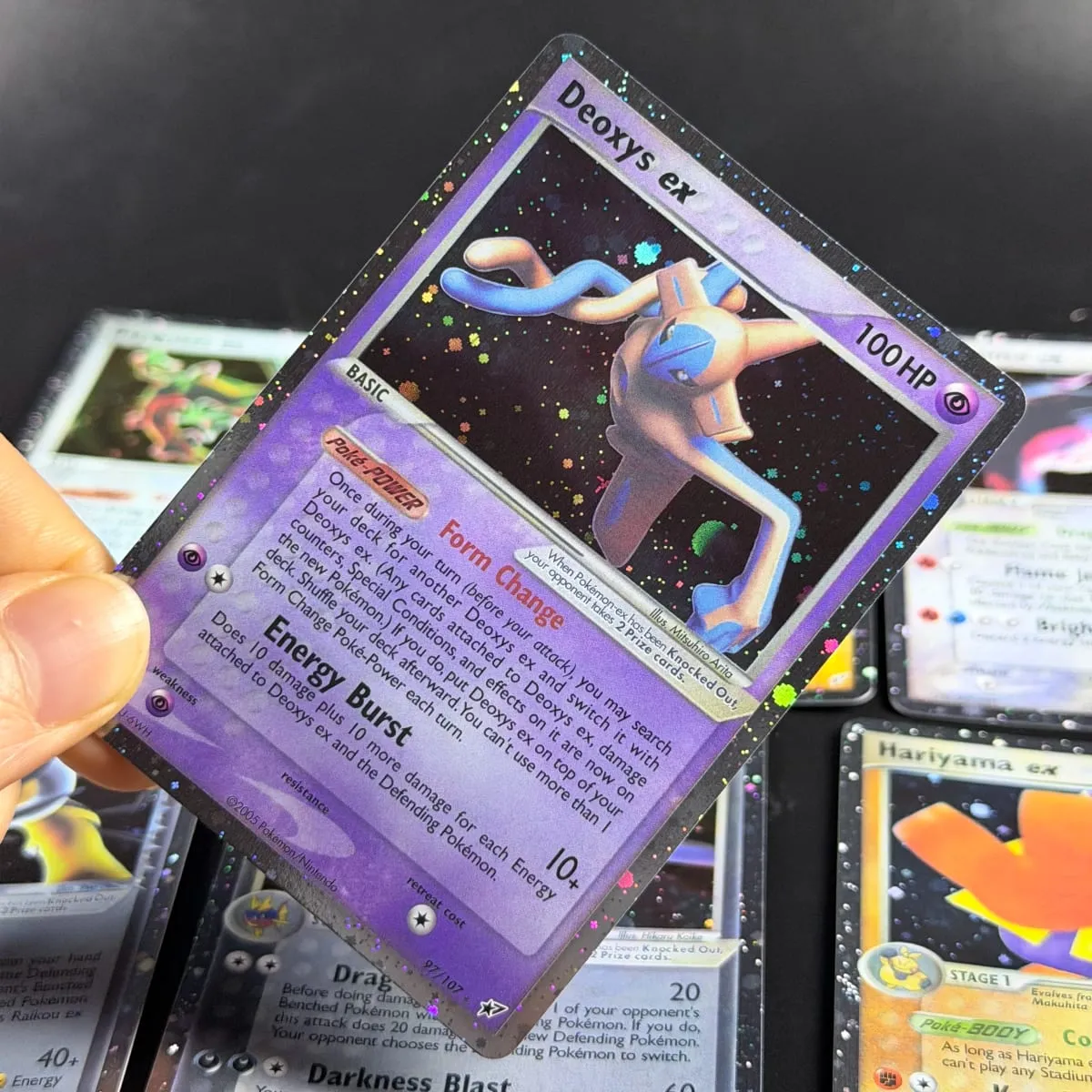 Pocket EX Deoxys Crobat Jirachi Latios Sharpedo Salamence Hariyama Deoxys Rayquaza Cosmos Holo Gold Star UR Proxy Cards
