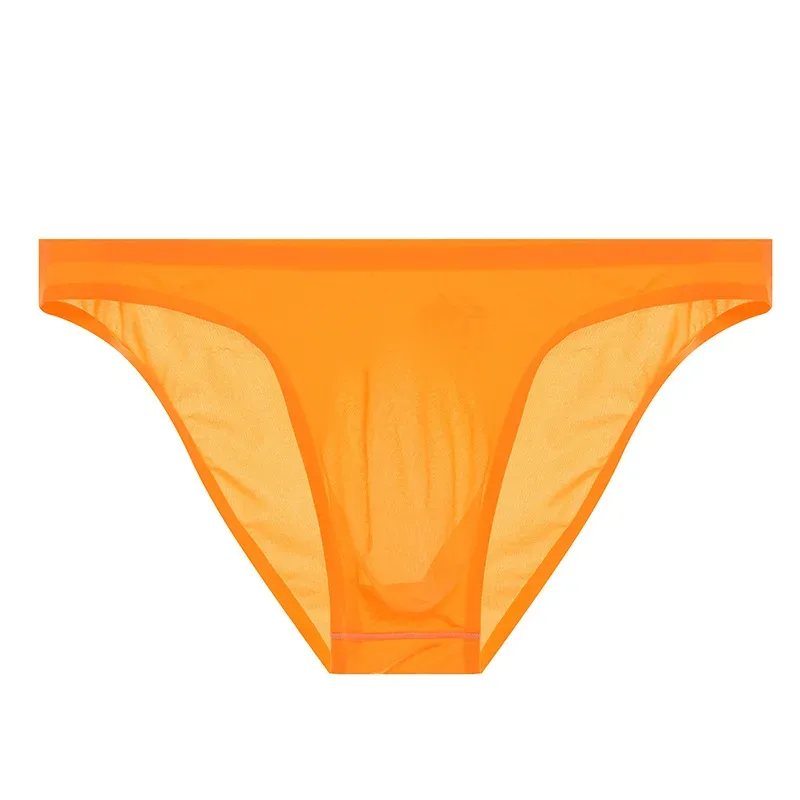 Mens Ice Silk Seamless Ultra-Thin Underwear Transparent Quick Dry Sexy Pouch Briefs Male Seamless Breathable Panties Underpants