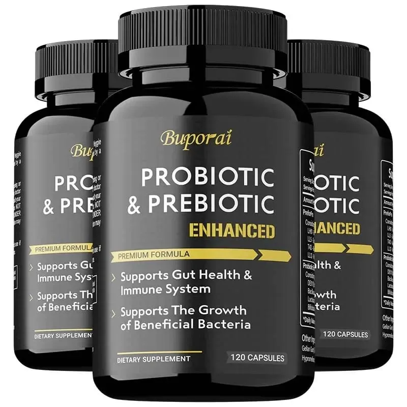 Probiotics & Prebiotics Capsules - Helps Balance Stomach Acid Promote Healthy Intestinal Digestion and Relieve Bloating