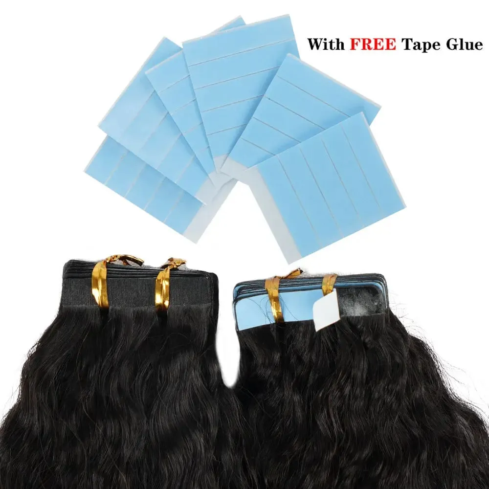 Pita Yaki Lurus Doreen 14-24 Kinky dalam Sambungan Rambut 100% Pita Rambut Manusia Sebenar dalam Kulit Rambut Hitam Asli Pakan 50g Rambut Pita