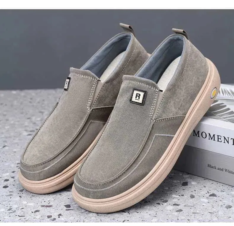 Breathable Men's Casual Shoes Spring Summer Dad Sneakers Low Cut Comfortable Wearable for Middle-Aged And Elderly Padded Footbed