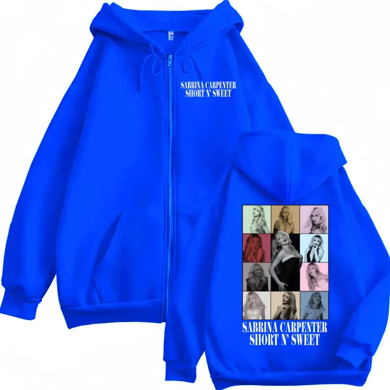 Singer Sabrina Carpenter Graphic Zipper Hoodie Men's Women Fashion Aesthetic Hooded Sweatshirts Harajuku Y2k Oversized Pullovers