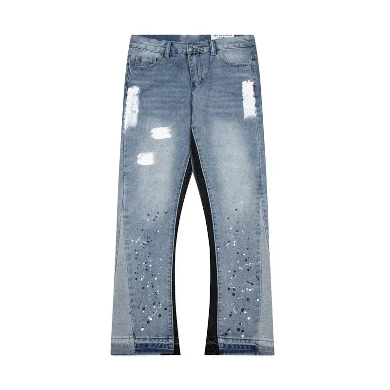 Men's Durable Black Relaxed-Fit Jeans Mid-Waist Comfort Street Style Essential Urban Pants