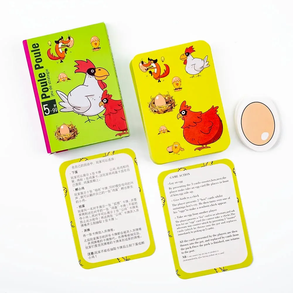 Hot board games Chicken Chiu Chiu Board Game Piou Piou Casual Party Cards Game Intellectual Toys Gifts 10.5*7.5cm