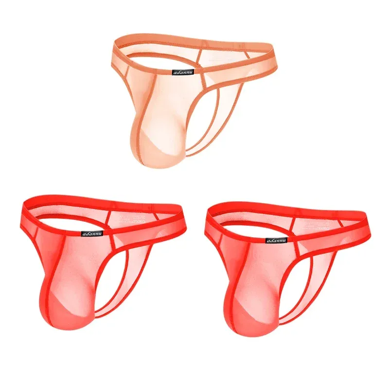 Ultra Thin Sheer Briefs Men Underwear Cooling Knickers Low Rise Bulge Pouch Underpants Soft Mesh Panties Male Thong Pants