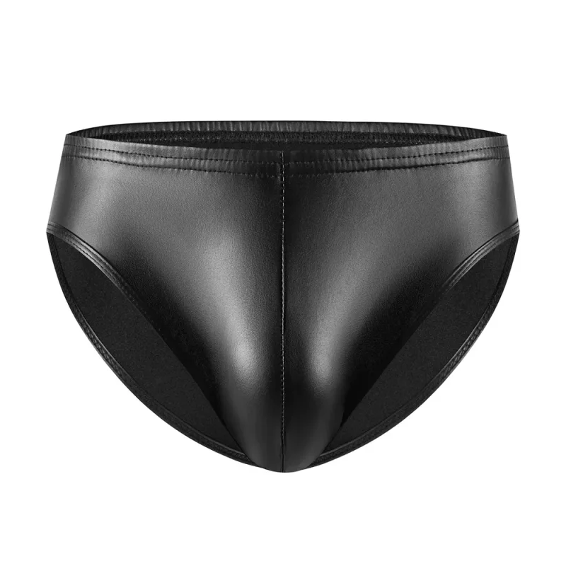New PU Faux Leather Mens Bikini Briefs Trunks Slips Tights Hot Sexy Underwear Jockstrap Calzoncillos Ropa Panties Tanga Thong