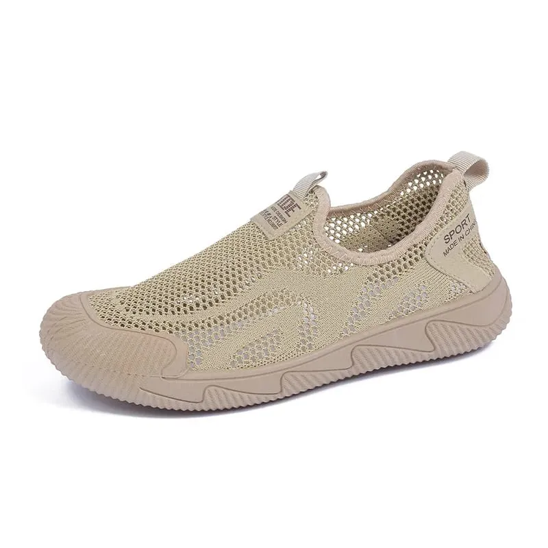 Men's Casual Shoes Summer New Fashion Fly Weave Breathable Mesh Outdoor Non Slip Sneakers Lightweight Comfortable Slip on Flats