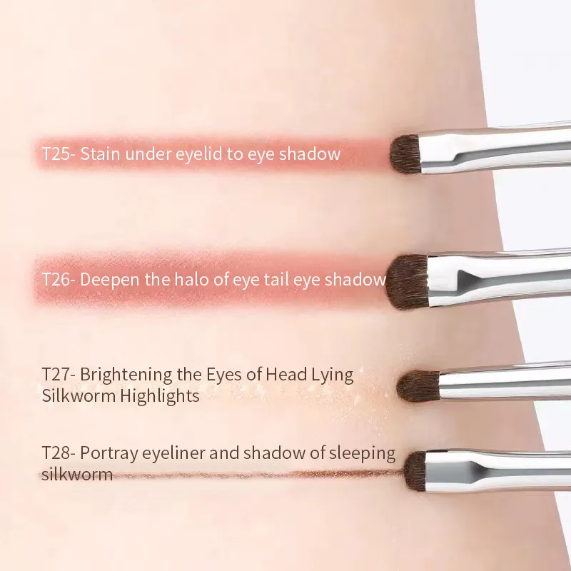 Detail Kuas Rias Eyeshadow Kecil Rambut Kuda Kuas Rias Eye Shadow Presisi Alat Kosmetik Noda Meruncing