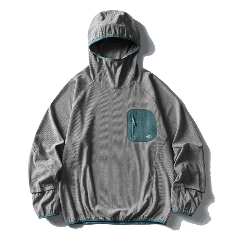 Outdoor Sport Hoodies Men Women Lightweight Fleece Long Sleeve Breathable Pullovers Hooded Sweatshirt Unisex Track T Shirts Tops