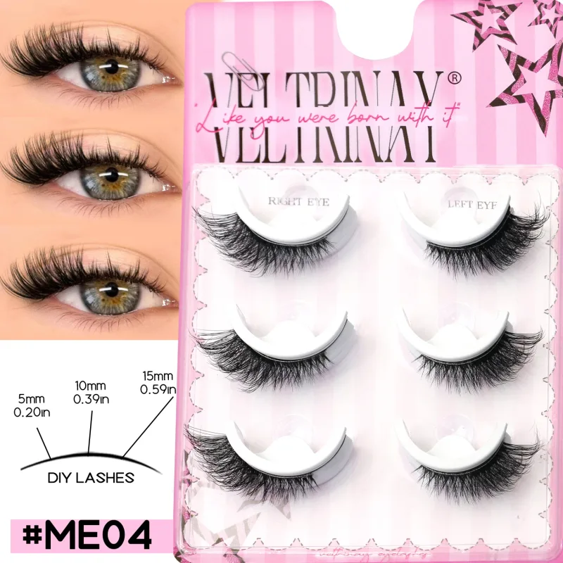 NO Glue Strips Lashes Natural Half Lashes Clear Band Short False Eyelashes Replaceable Eyelash Strips Eye Makeup — image 10