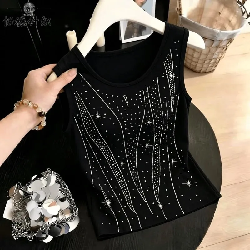 New Summer Slim Sleeveless Plus Size Street Casual Tanks Tops All-match Simplicity Fashion T Shirts Elegant Trend Women Clothing