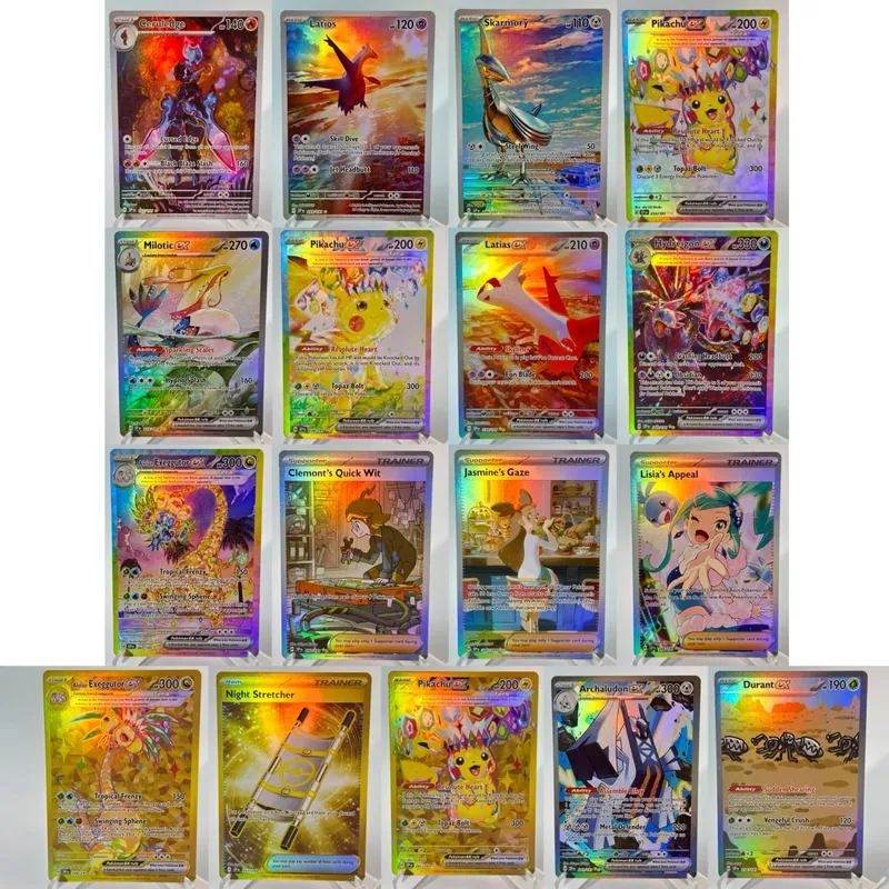 Base Set Surging Sparks PKM Cards PTCG123 BUNDLE GX Rainbow Holographic Ex GX Rare Collection Battle Toys Gifts for Hobbies