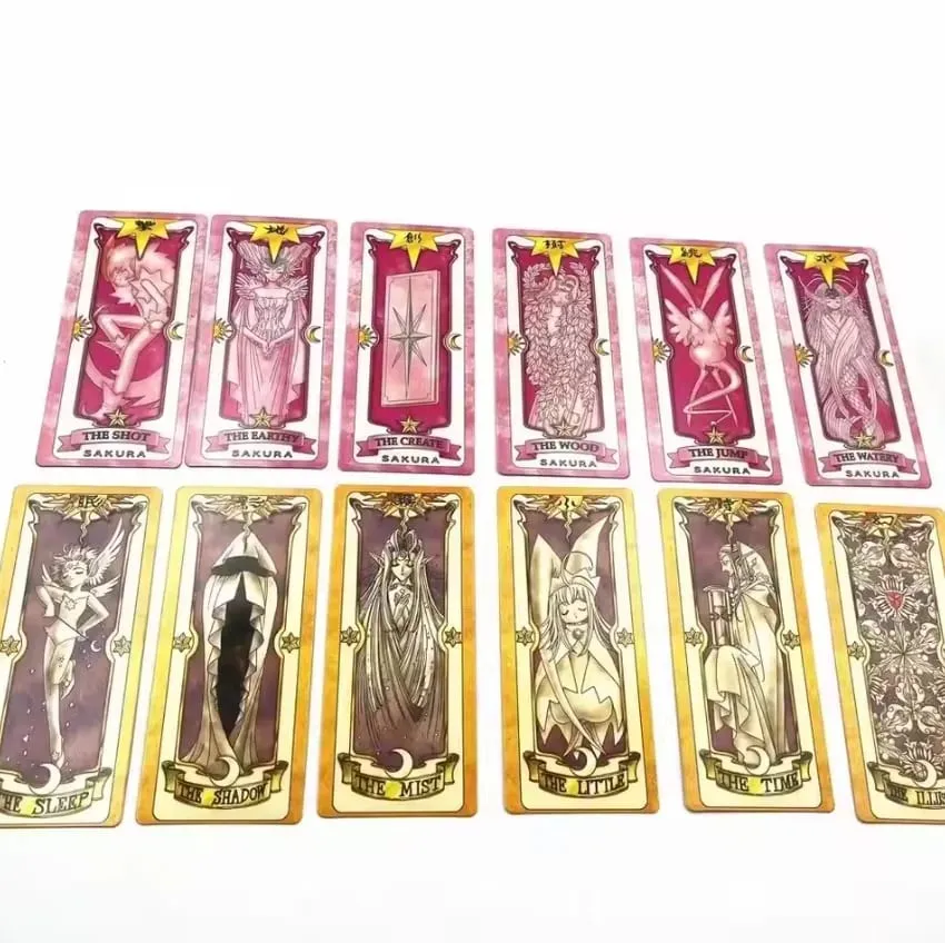 Anime Cosplay Card Captor Sakura KINOMOTO Thẻ Bài Clow Tarot Chống Đỡ Giấy Xi Thẻ Ngộ nghĩnh Cho Gia Đình Người Bạn Đảng Xmas Phụ Kiện