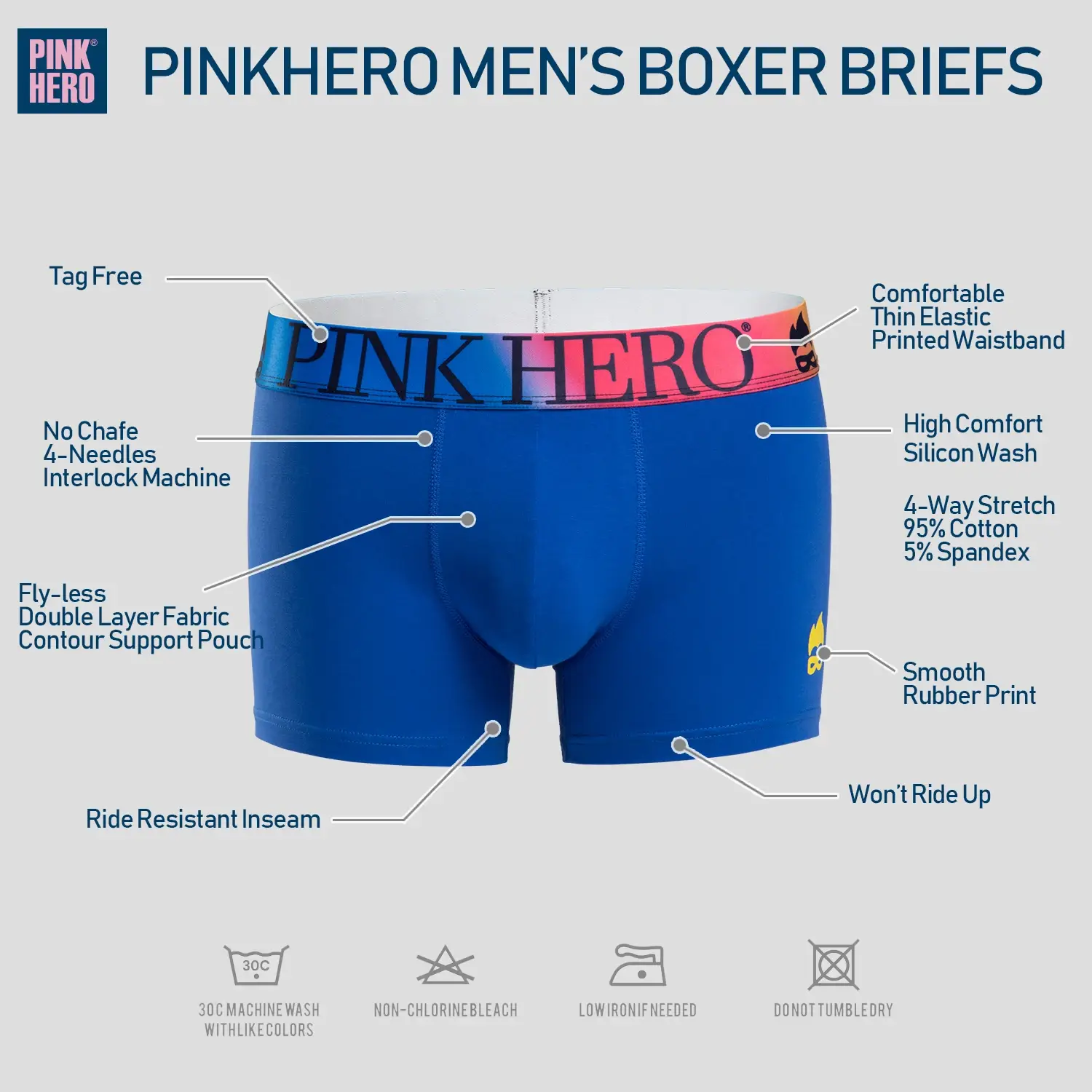 Unterwäsche, bequeme und weiche Boxershorts, Standardgröße in Europa und den USA, lustiger Bund des Regenbogens