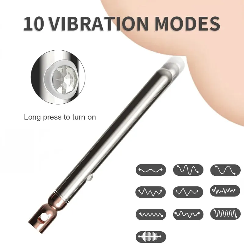 Halsband Bullet Vibrators Uppladdningsbar Bärbar Rostfritt Stål Sliver Vibrerande Pendel Massager Diskret sexleksaker för kvinnor