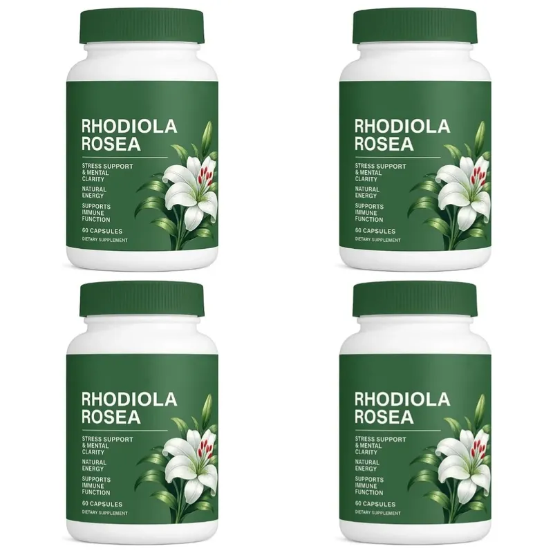 Rhodiola Rosea Capsules 500mg Herbal Supplement for Daily Energy Balance Mental Focus Adaptogen Plant Extract 60 Capsules