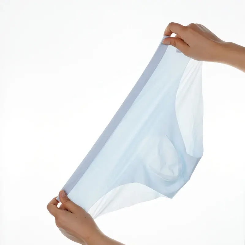 3PCS Men's Summer Cool Ice Silk Underwear Ultra-Thin Sexy See-Through Triangle Briefs Comfortable Breathable Underpants Lingerie