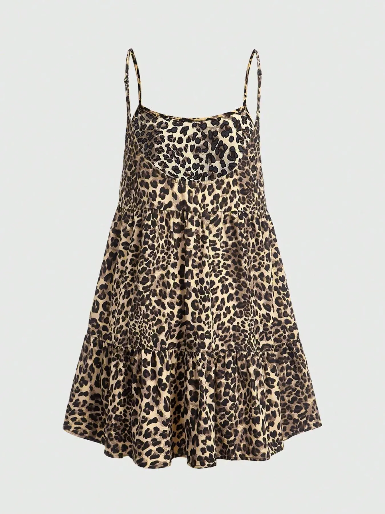 Ladies Leopard Print Halter Dress with Adjustable Straps Vintage Sexy Style Padded Gauze Skirt Fashionable And Versatile