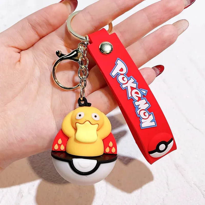 40 Style Wholesale Anime Pokémon Pikachu Eveen Keychain Cartoon Cute Charizard Keyring Student Backpack Car Key Chain Toys Gifts