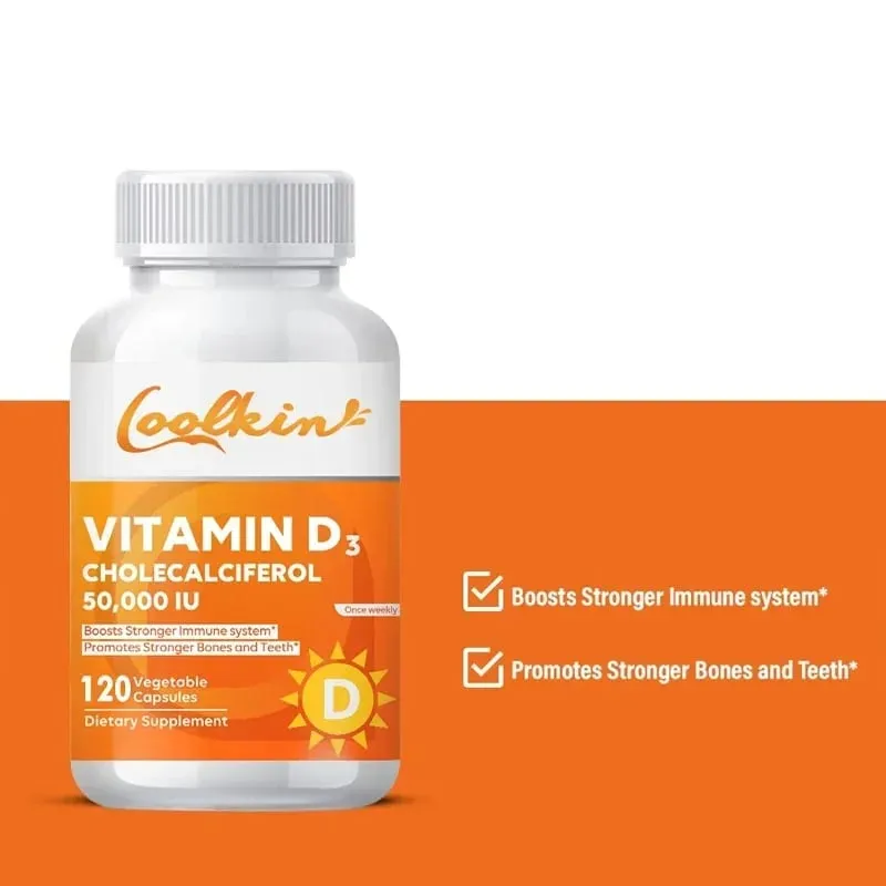 High Potency Vitamin D3 50 000 IU - 120 Vegetarian Capsules - Gluten Free Non-GMO Vitamin D Supplement