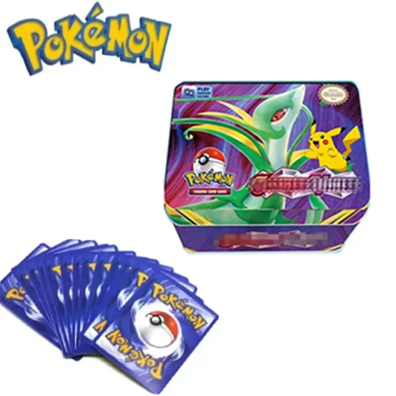 *NEW SALE 42pcs/set Pokémon Iron Metal Box Battle Toys Lost Box with Game Anime Cards!!