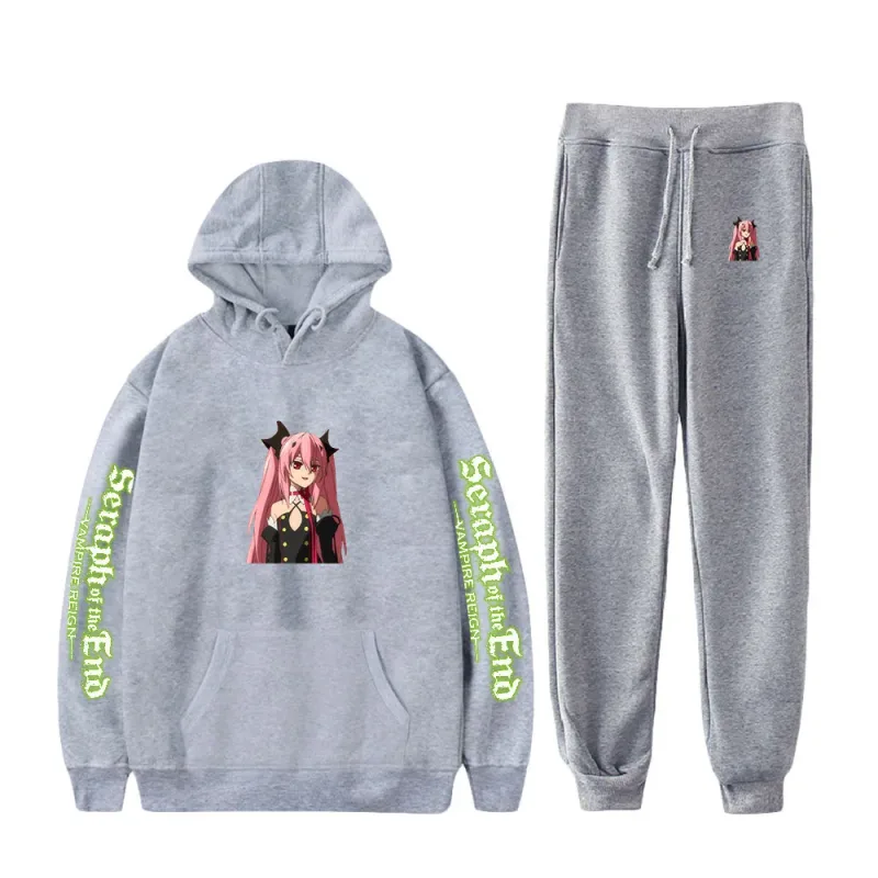 Harajuku confortable Seraph de la fin imprimé sweat-shirt pantalons de survêtement costume à capuche + pantalon costume garçons/filles 2 pièces ensemble vêtements