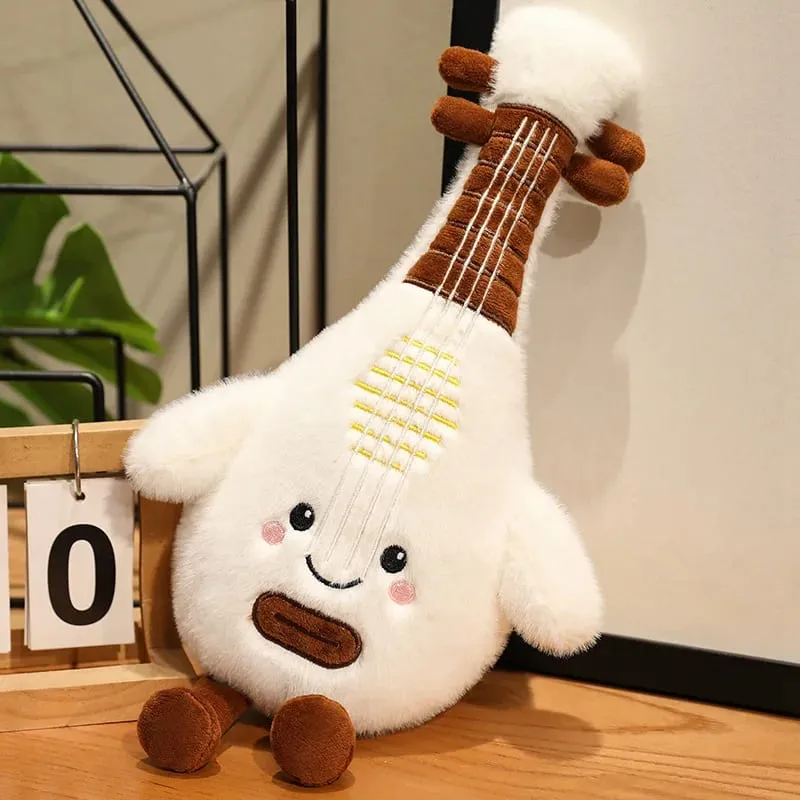 New Musical Instrument Doll Piano Pipa Pillow Cushion Brown Guitar Drum Plush Toy Cute Kawaii Birthday Gift Children Home Decor
