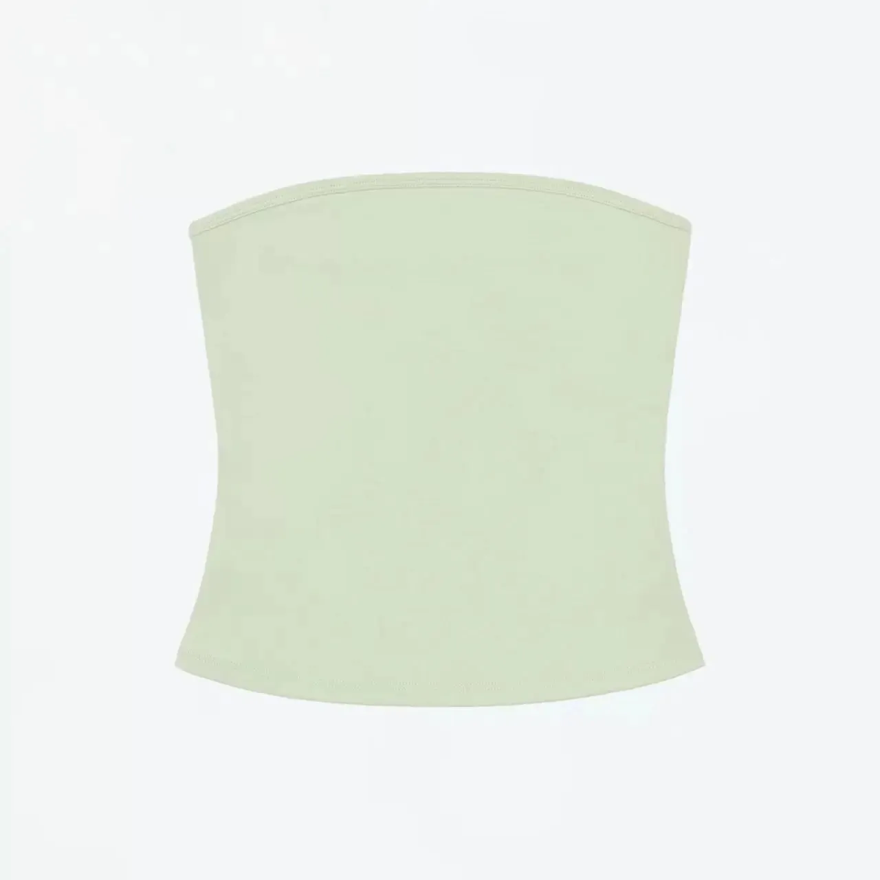 Tank Celadon Green & Coffee Brown Bandeau Crop Top Minimalist Y2K High-Stretch Top