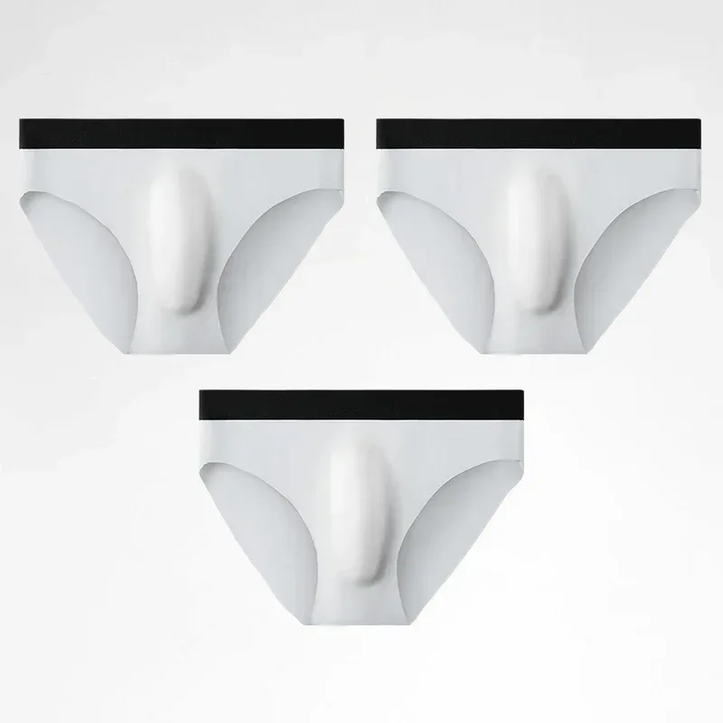 3PC Ice silk texture briefs, sobrang lamig sa balat sa tag-araw, tamasahin ang silky touch
