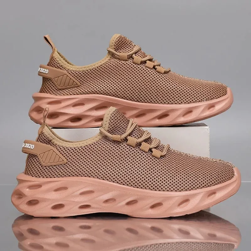 Four Seasons Men's Outdoor Sports Running Mesh Shoes Thick Sole Breathable Casual Walking Lightweight Sneakers Size 37-47