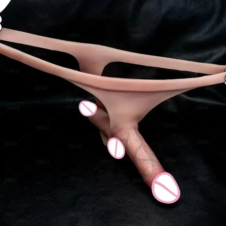 Hai Đầu Dây Đeo Dương Vật Giả Dành Cho Các Cặp Đôi Đeo Silicone Thực Tế Dương Vật BDSM Dick Dương Vật Giả Quần Strapon Nữ Đồ Chơi Tình Dục
