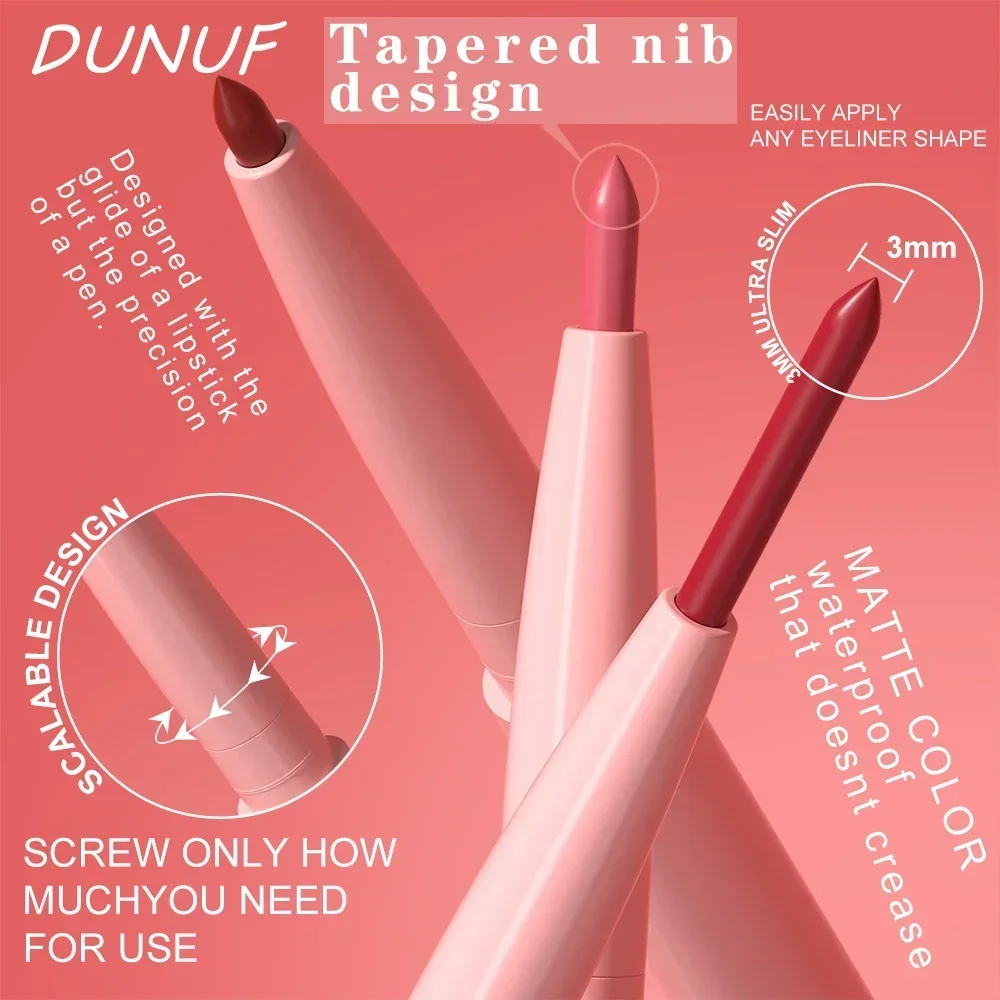 12 Farve Vandtæt Lip Liner Blyant Mørkerød Brun Læbestift Blyant Lip Outline Nøgen mat læbestift Crayon Contouring Tint Makeup