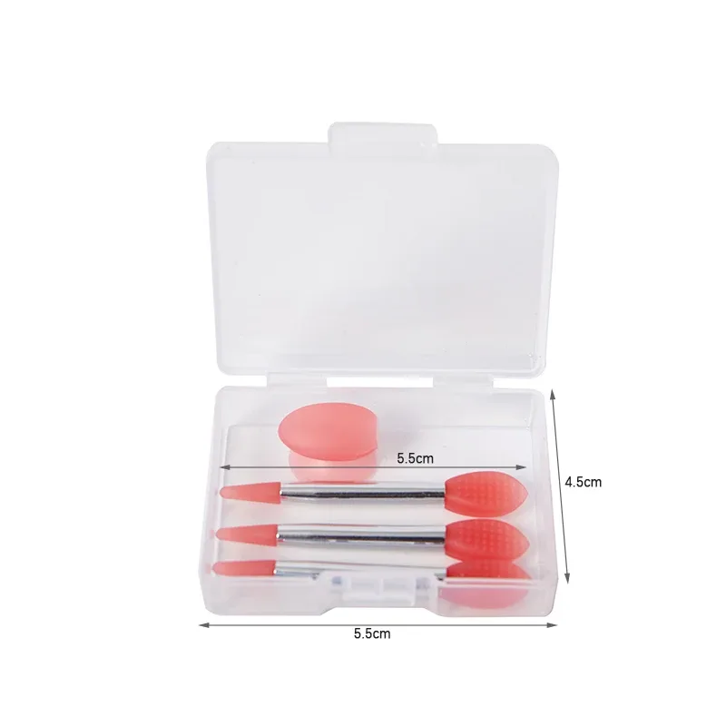 【M】3PCS Silicone Lip Balms Lip Mask Brush With Sucker Dust Cover Makeup Brushes Lip Film Anti-lost Dust Cover