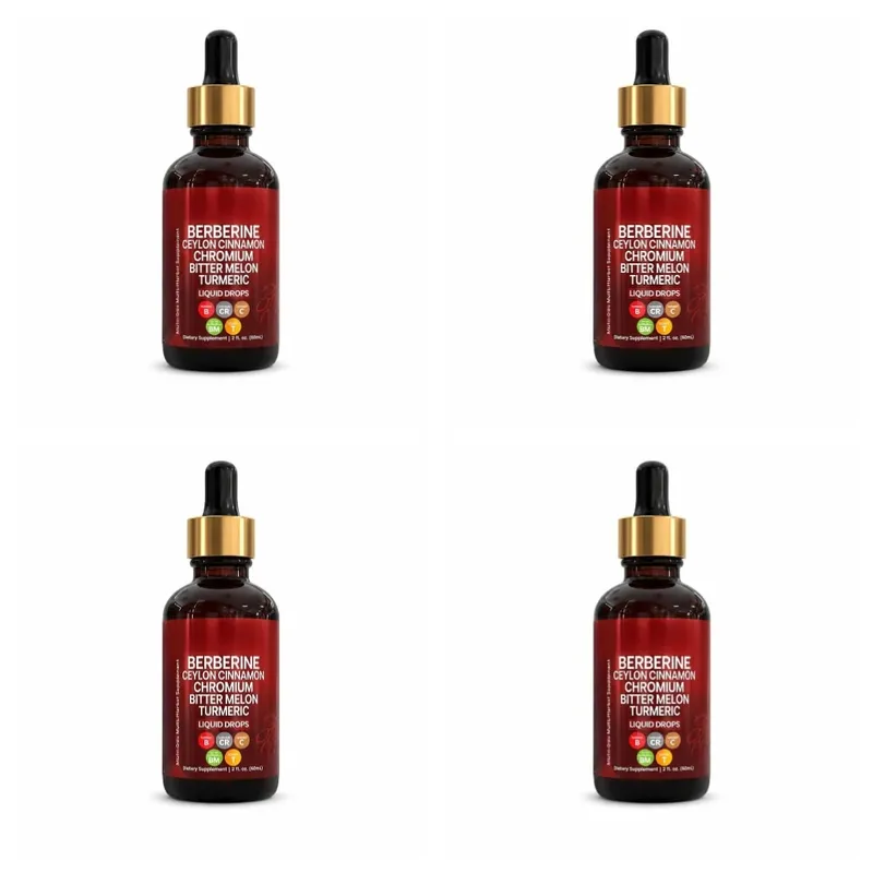 Berberine Liquid Drops Ceylon Cinnamon Chromium Bitter Melon & Turmeric Extract Multi-Ingredient Metabolic Support 60 ML