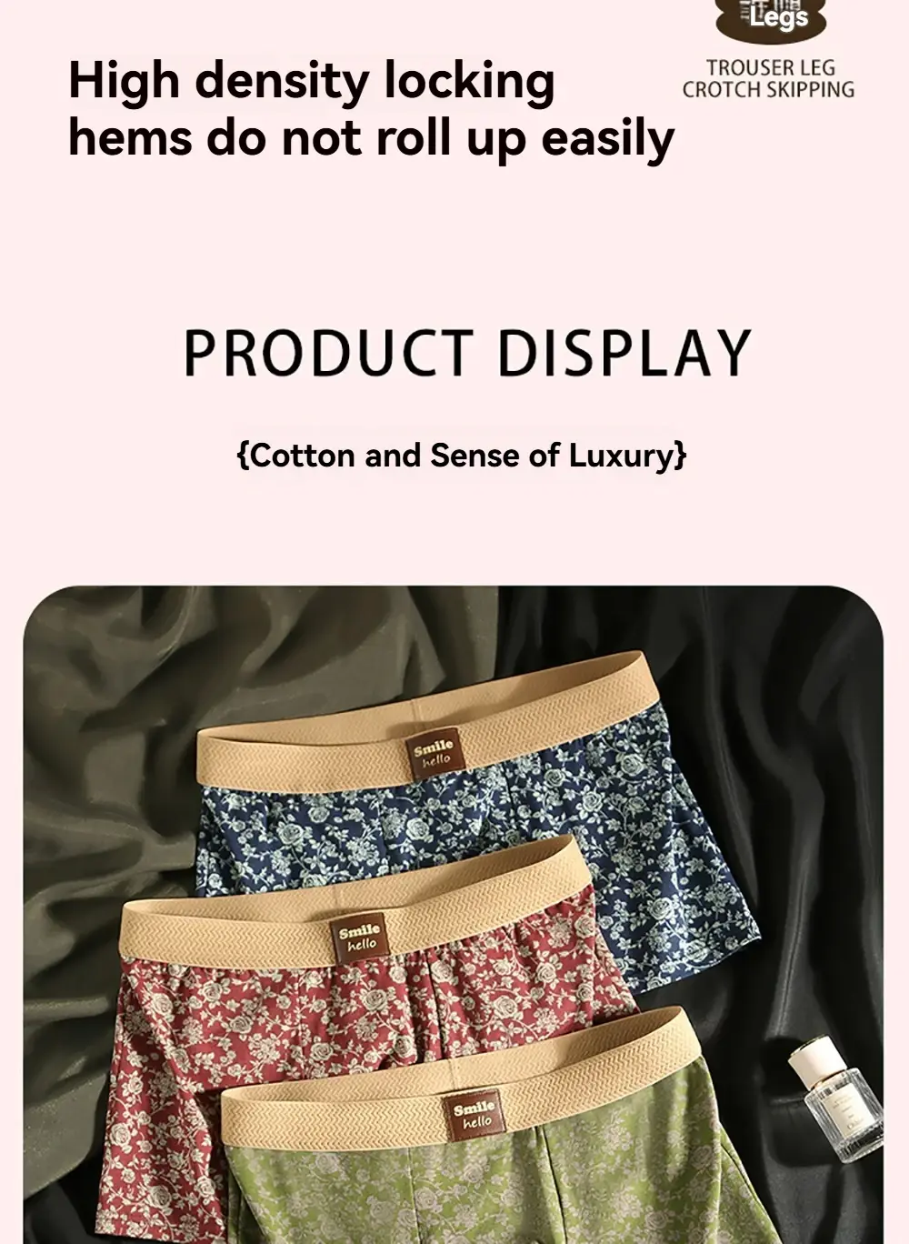 3PCS/Pack Romantic Rose Print Men's Panties Cotton Soft Comfortable Breathable Boxer Homme 3D Large Space Pouch Men Underwear