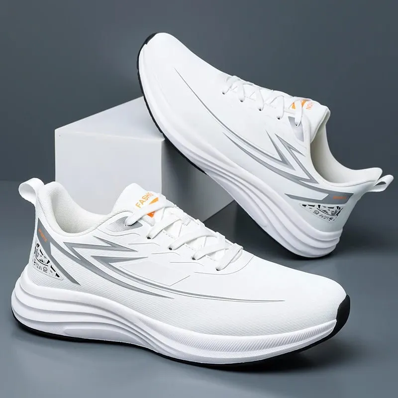 Men Waterproof Leather Running Shoes Lightweight Non‑Slip Casual Sports Shoes Daily Walking Sneakers Male Gym Athletic Trainers