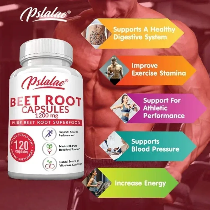 Beetroot Capsules - Helps Relieve Fatigue Promotes Heart and Cardiovascular Health Improves Human Immunity Non-GMO