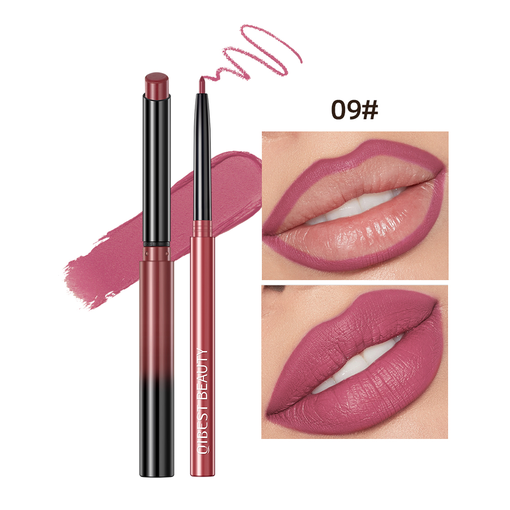 Set Pena Lipliner Lipstik 2 Buah Kosmetik Kontur Pensil Lip Liner Beludru Matte Kosmetik Tahan Lama Stik Bibir Merah Seksi