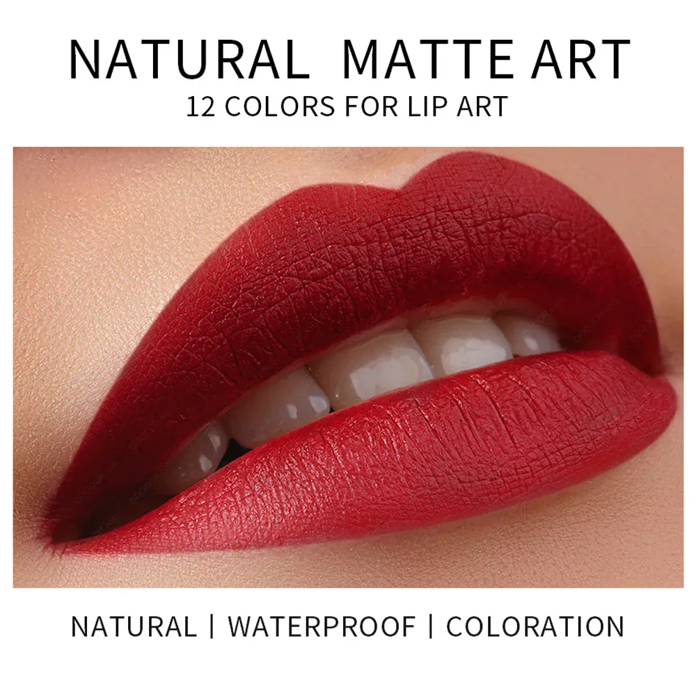 12 farben Samt Matte Lippenstifte Bleistift Wasserdicht Langlebig Sexy Rot Lippenstift auf-Stick Tasse Make-Up Lip Tint Stift kosmetik