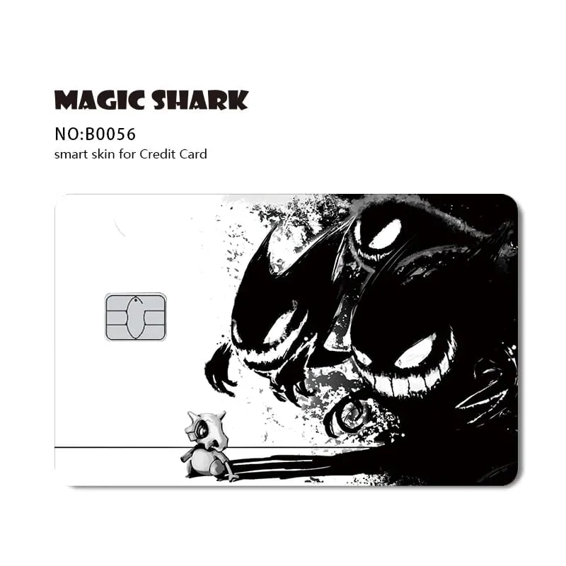 Maigc Shark Cute Pokémons Mewtwo Eevee Pikachu Gengar Adesivo Capa de filme para cartão de crédito de débito sem desbotamento