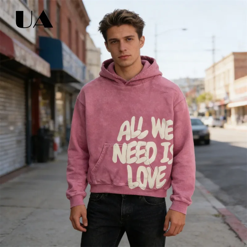 UA All We Need is Love New Hoodies for Men S-4XL Casual Street Wear Spring Autumn New Chic Outfit Hoodies Pullover