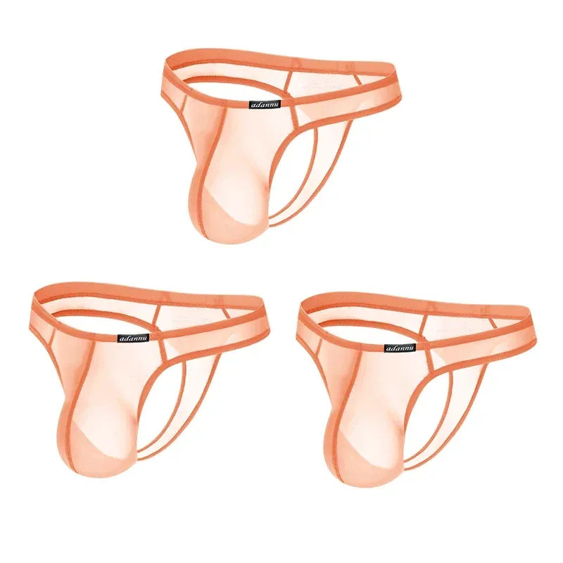 Ultra Thin Sheer Briefs Men Underwear Cooling Knickers Low Rise Bulge Pouch Underpants Soft Mesh Panties Male Thong Pants