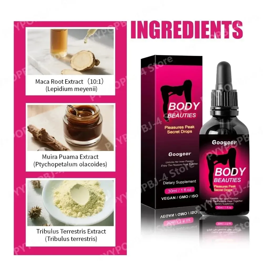 Maca Root Extract Liquid Drops 30ml med Muira Puama og Tribulus Liquid Supplement til kvinder