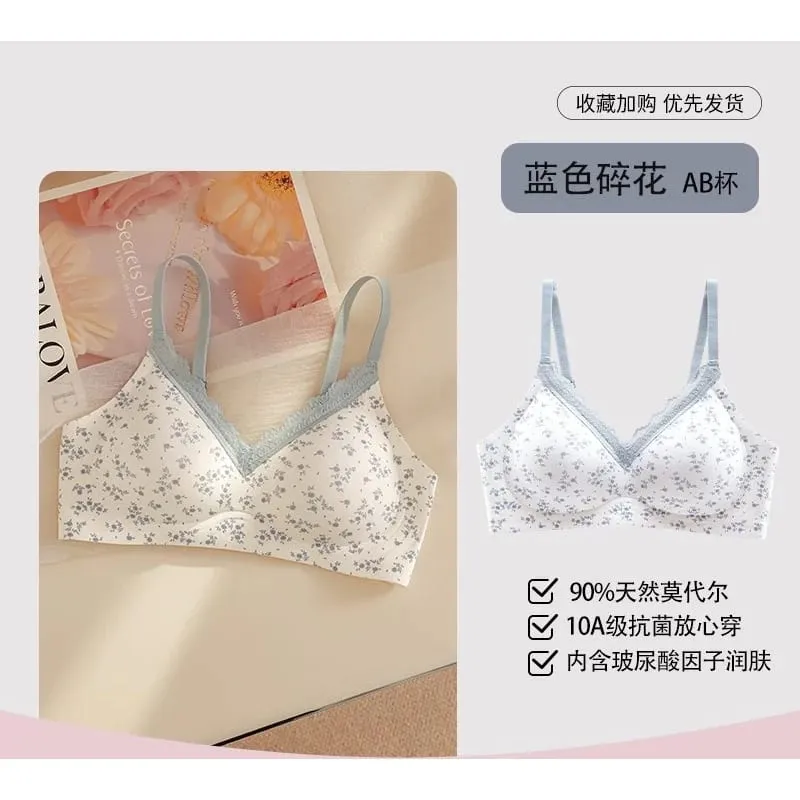 Purely desirable French-style floral lace lingerie for women with small busts designed to enhance the bust gather side breasts