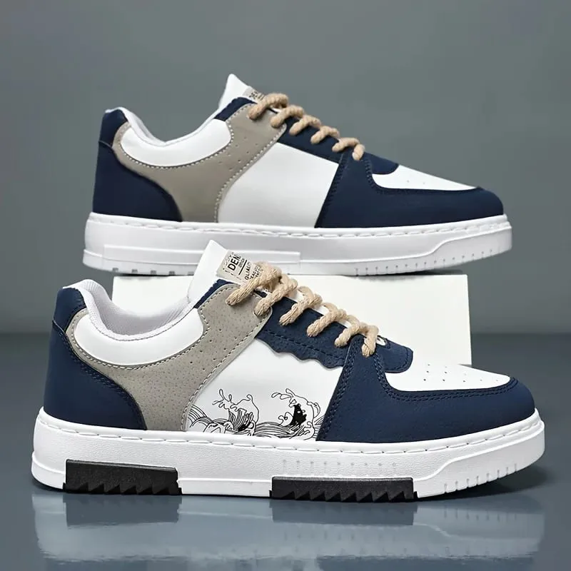 Men's Casual Leather Sneakers Waterproof Vulcanized Shoes Men Comforthable Spring Sneakers Men Casual Shoes Plus Size