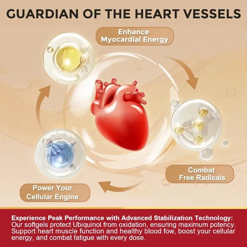 CoQ10 400mg Supplement for Heart Health with PQQ & Vitamin E Support Cardiovascular Antioxidants Heart Health & Daily Energy