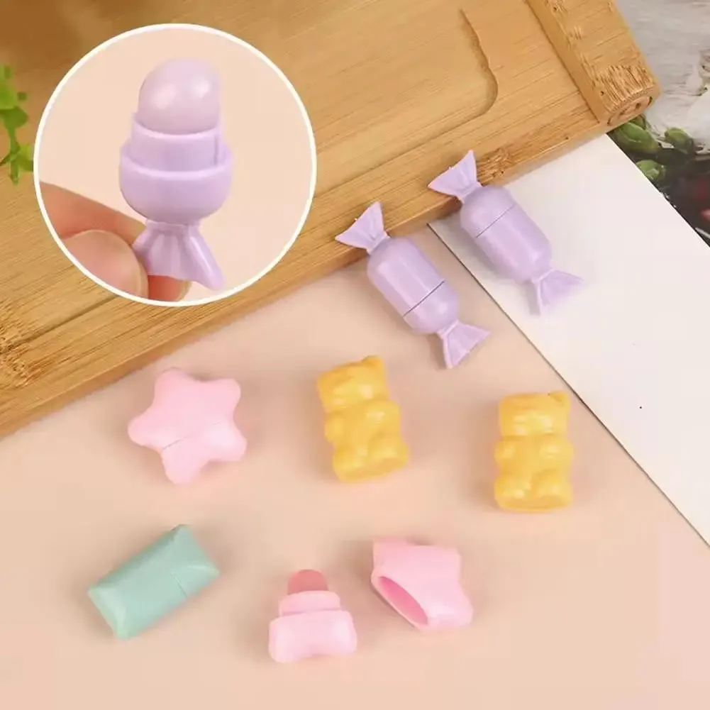 1/4PCS Portable Cartoon Mini Silicone Lip Brush Cute Bear Angled Concealer Brushes Lip Balm Lip Gloss Concealer Make Up Brushes