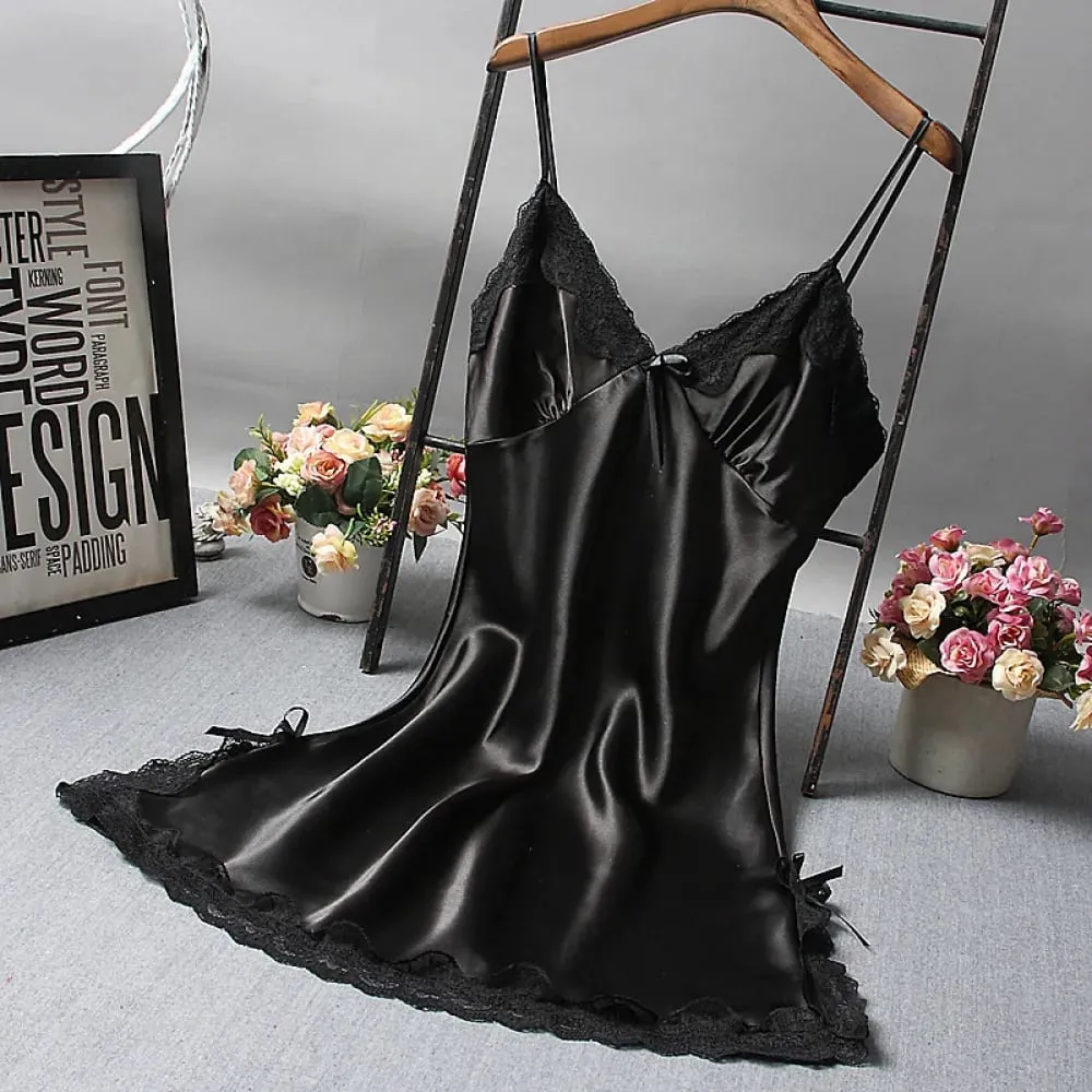 Women Sexy Lingerie Plus Size Sleepwear Strap Nightdress Colorful Nightgown Female Nightwear Comfort Home Set