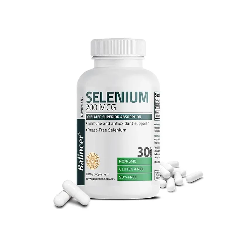 Selenium Capsules 200MCG - Antioxidant Support Boosts Immune System Boosts Energy Levels Thyroid Support NON-GMO